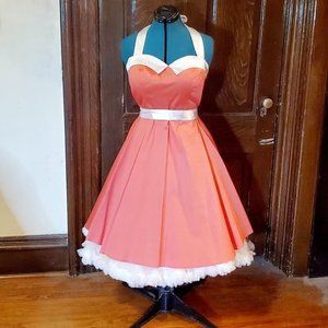 Coral Halter Pinup Dress
